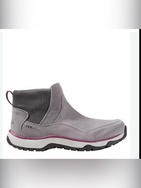 LL Bean Snow Sneaker 5 Waterproof Suede Pull On Boots Grey Size 9